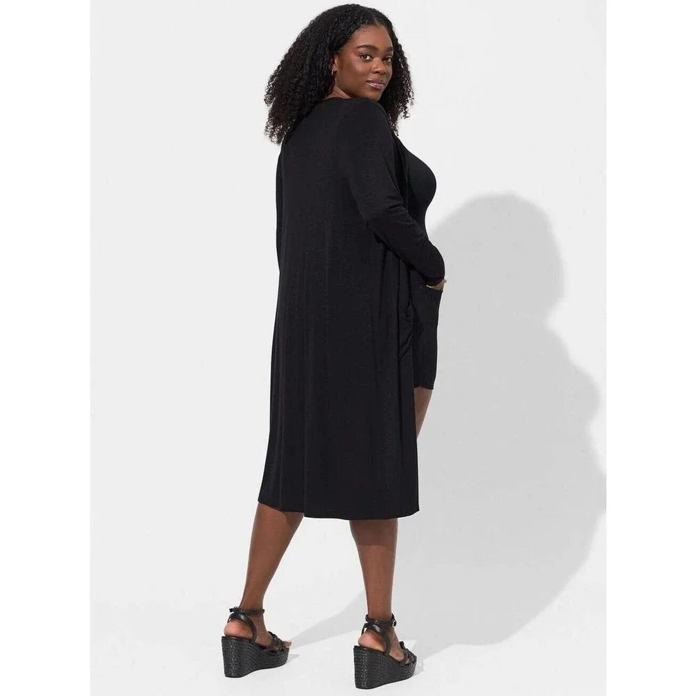 NWT Torrid Super Soft Slub Duster Open Front Long Cardigan Plus Size 4 4X H14716 - Picture 9 of 12